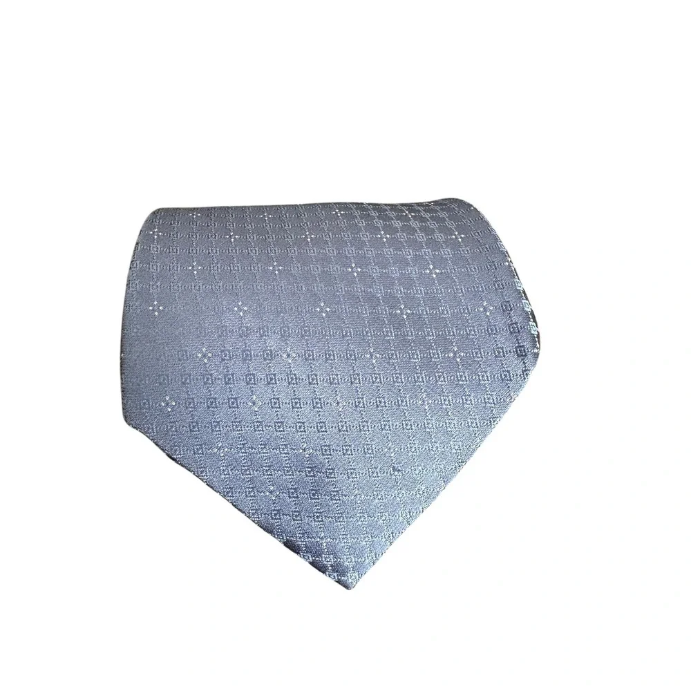Calvin Klein 100% Silk Tie Mens Medium Blue Geometric Pattern 59